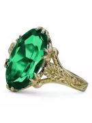 خاتم حرف يدوية فينتاج الزمرد 14 كارت من الذهب الأصفر vrc084y